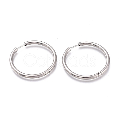 Tarnish Resistant 201 Stainless Steel Huggie Hoop Earrings EJEW-O095-05-31-1