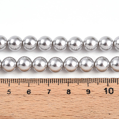 Baking Paint Pearlized Glass Pearl Bead Strands HY-N002-8mm-A03-1