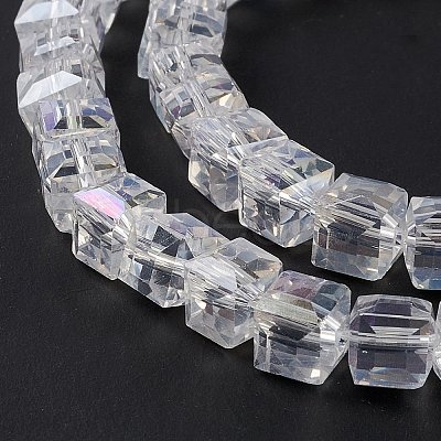 Electroplate Glass Beads Strands LS-EGLA-D018-8x8mm-01-1