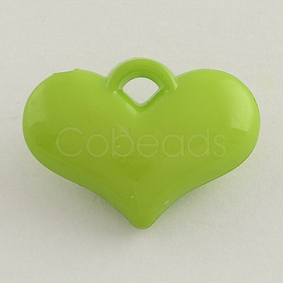 Opaque Acrylic Heart Charms SACR-Q099-M01-1