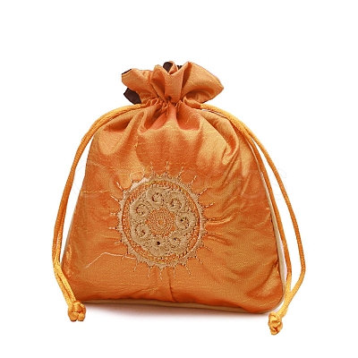 Chinese Style Rectangle Brocade Drawstring Bags PW-WG11350-02-1