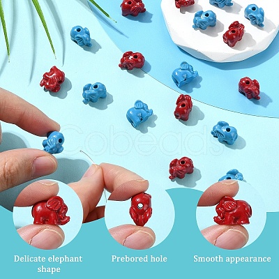 20Pcs 2 Colors Synthetic Coral Beads CORA-YW0001-03-1