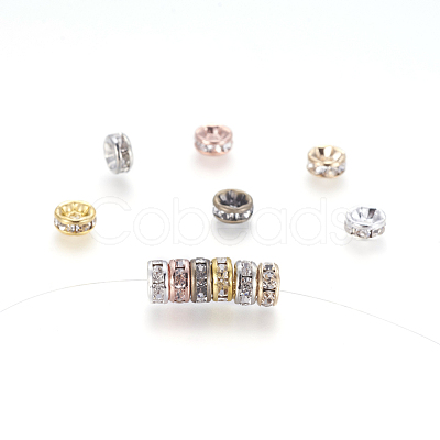 Brass Rhinestone Spacer Beads RB-JP0002-12-NF-1