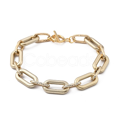 Spray Painted CCB Plastic & Aluminum Paperclip Chain Bracelets Sets BJEW-JB05432-1