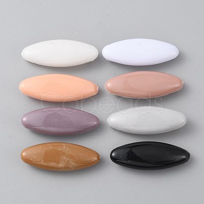 8Pcs Plastic Oval Brooch Pins JEWB-WH0023-51P-03-1