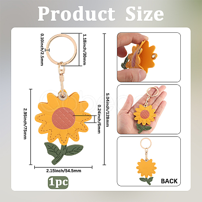 1Pc PU Leather Pendants Keychain KEYC-SP0001-47A-1
