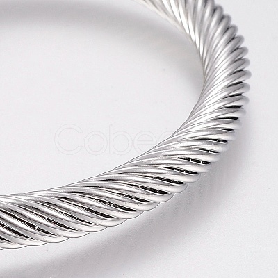 304 Stainless Steel Cuff Bangles Torque Bangles BJEW-H570-02GP-1