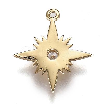 Eco-Friendly Brass Micro Pave Clear Cubic Zirconia Pendants ZIRC-H106-02G-1