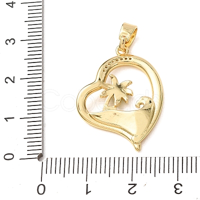 Brass Micro Pave Clear Cubic Zirconia Pendants CU-CBA8A7D-02G-D-1
