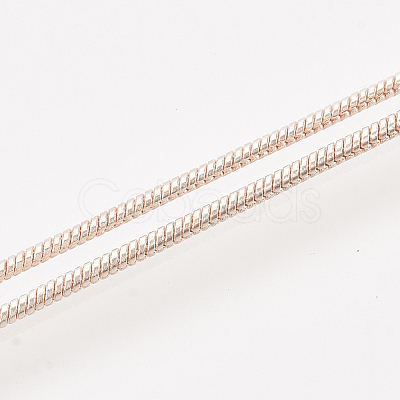 Brass Round Snake Chain Necklace Making MAK-T006-11B-RG-1