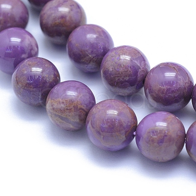 Natural Lepidolite/Purple Mica Stone Beads Strands G-L552H-09D-1