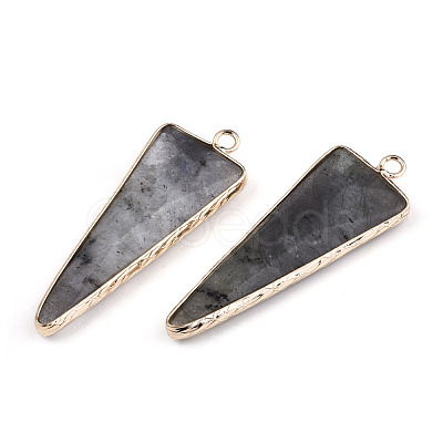 Natural Black Moonstone Pointed Pendants G-N326-56A-1
