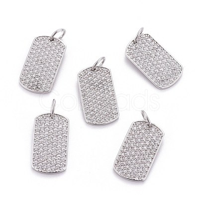 Brass Micro Pave Cubic Zirconia Pendants ZIRC-L070-42P-1
