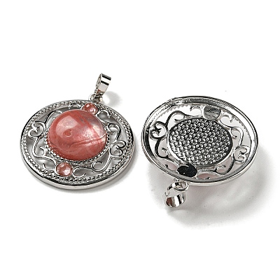 Cherry Quartz Glass Pendants G-Q158-03U-1