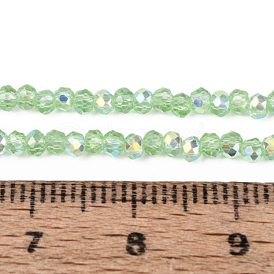 AB Color Plated Transparent Glass Rondelle Beads Strands EGLA-T029-2mm-10E-1