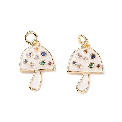 Brass Micro Pave Colorful Cubic Zirconia Pendants KK-C100-09G-1