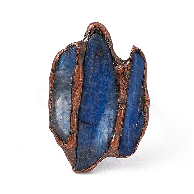 Irregular Natural Kyanite Open Ring RJEW-D077-02AB-1