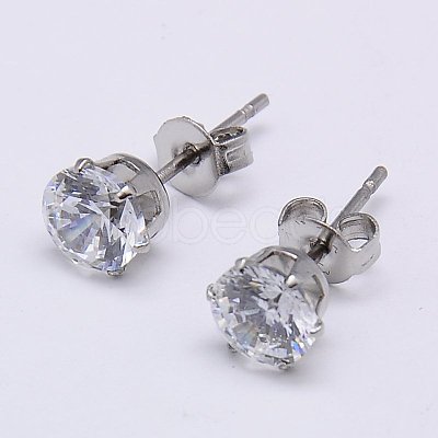 Cubic Zirconia Ear Studs STAS-E051-3G-1