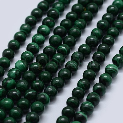 Natural Malachite Beads Strands G-F571-27AB2-8mm-1