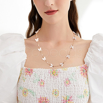 1M Handmade Acrylic Butterfly Link Chains CHC-TA0001-24B-1