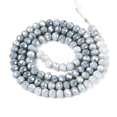 Anti-Tarnish Electroplate Rondelle Glass Beads Strands X-EGLA-T021-4mm-17-10-1