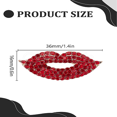 1Pc Lip Alloy Resin Brooches JEWB-LP0004-25-1