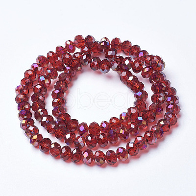 Electroplate Transparent Glass Beads Strands EGLA-A034-T3mm-F03-1