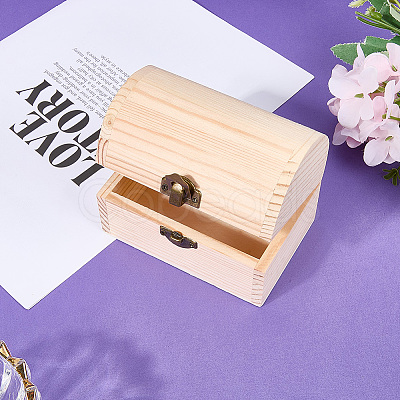 1Pc Unfinished Wooden Storage Box WOCR-SP0001-02-1