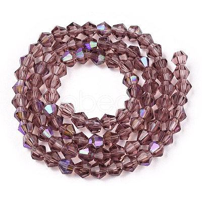 Transparent Electroplate Glass Beads Strands GLAA-F029-4mm-D30-1