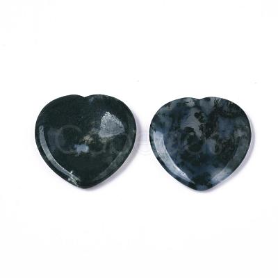 Natural Moss Agate Thumb Worry Stone G-N0325-01F-1