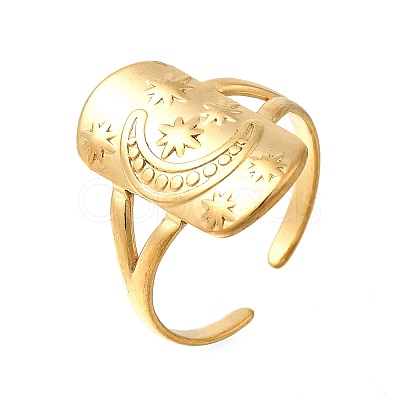 304 Stainless Steel Open Cuff Rings LS-RJEW-M072-04G-1