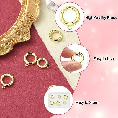 6Pcs 2 Styles Rack Plating Brass Spring Gate Clasps KK-CJ0002-61-1