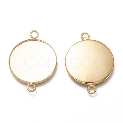 304 Stainless Steel Cabochon Connector Settings STAS-H130-23G-G-1