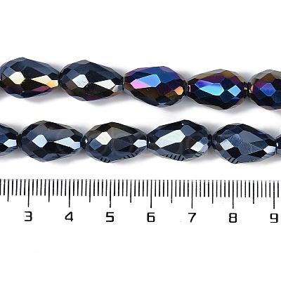 Opaque Solid Color Electroplate Glass Beads Strands EGLA-N013-P10mm-B01-1