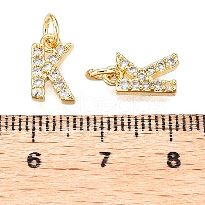 Brass Micro Pave Clear Cubic Zirconia Charms KK-ZX025-07K-1