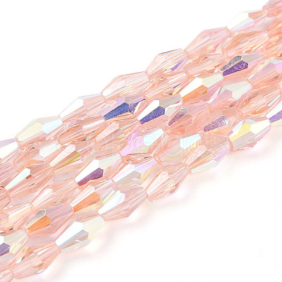 Transparent Electroplate Glass Beads Strands GLAA-K064-05A-01D-1