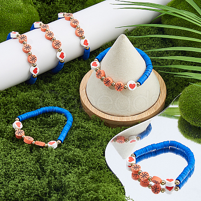 24Pcs Polymer Clay Heishi Beads Stretch Bracelets BJEW-DC00017-1