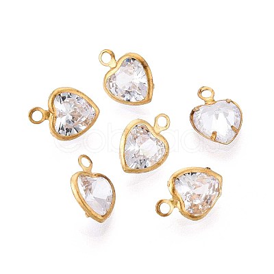 Brass Clear Cubic Zirconia Pendants KK-ZX025-73C-1