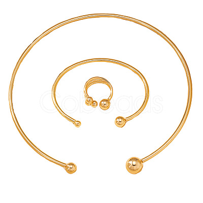 Iron Cuff Bangle & Rings & Collar Necklaces Sets for Women FS-WG38B2A-01-1