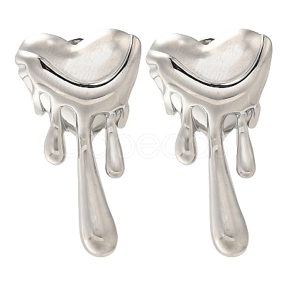 304 Stainless Steel Heart Stud Earrings EJEW-I312-12P-1