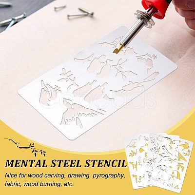 4Pcs 4 Style Stainless Steel Cutting Dies Stencils DIY-FG0002-21-1