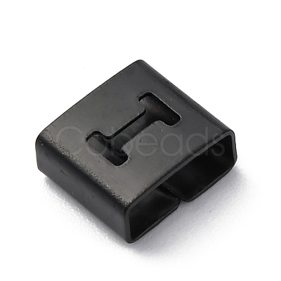 Ion Plating(IP) 304 Stainless Steel Square Slide Charms STAS-L132-03I-B-1