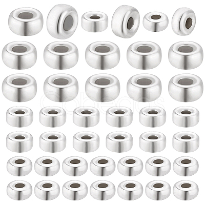 60Pcs Rondelle 925 Sterling Silver Spacer Beads STER-PH0003-08-1