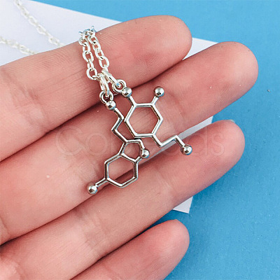 Brass Chemical Symbol Pendant Necklaces for Women FS-WG3AB2F-01-1