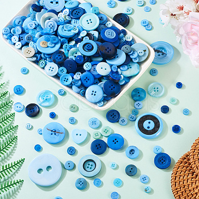 Flat Round Resin Buttons BUTT-TAC0017-01B-1