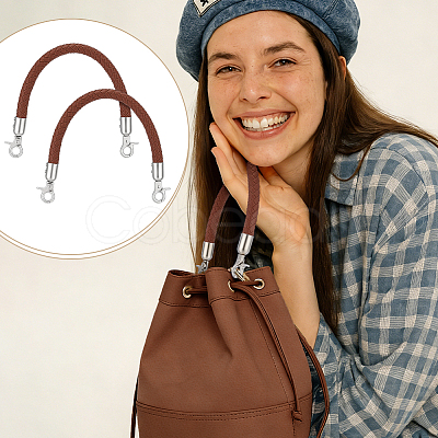 Braided Round Imitation Leather Bag Handles FIND-WH0139-955B-1