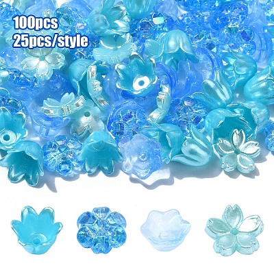 DIY Flower Plastic & Acrylic Beads Jewelry Making Finding Kit DIY-YW0008-78A-1