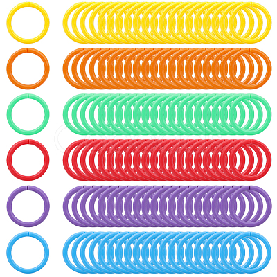 120Pcs 6 colors Plastic Loose Leaf Book Binder Rings KY-CP0001-25B-1