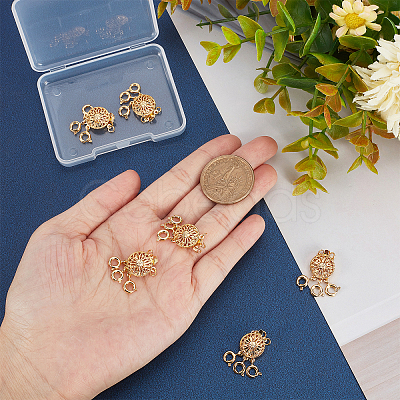3-Strand 6-Hole Brass Box Clasps FIND-SC0003-31G-1