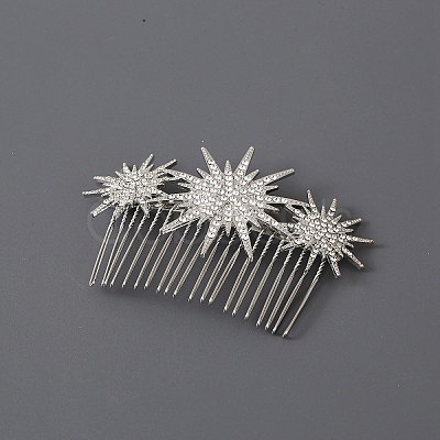 Star Alloy Rhinestone Hair Combs PW-WG71773-02-1